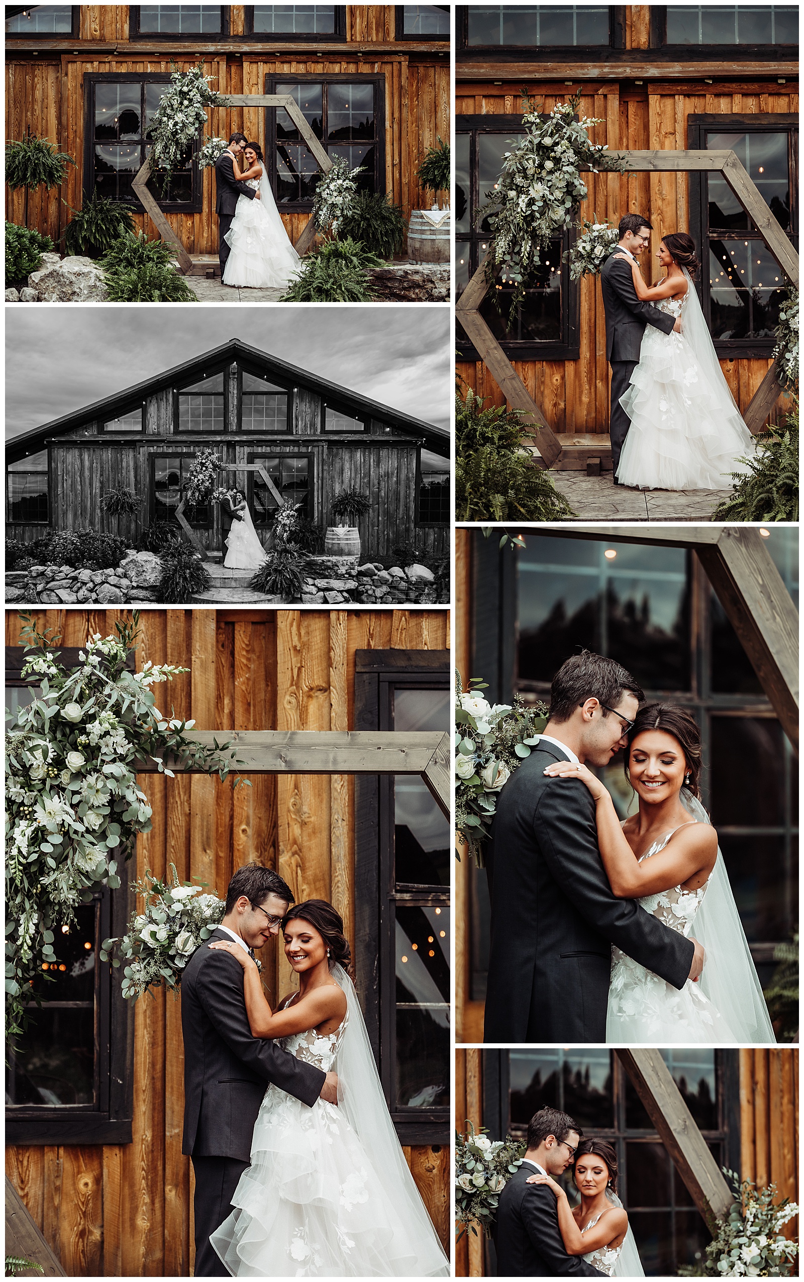bride and groom portraits at CHQ barn