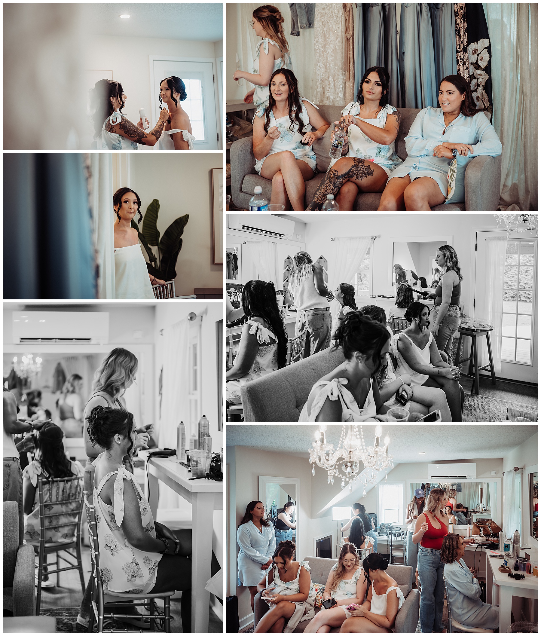 Bridal prep in the suite at Irons Mill Farmstead