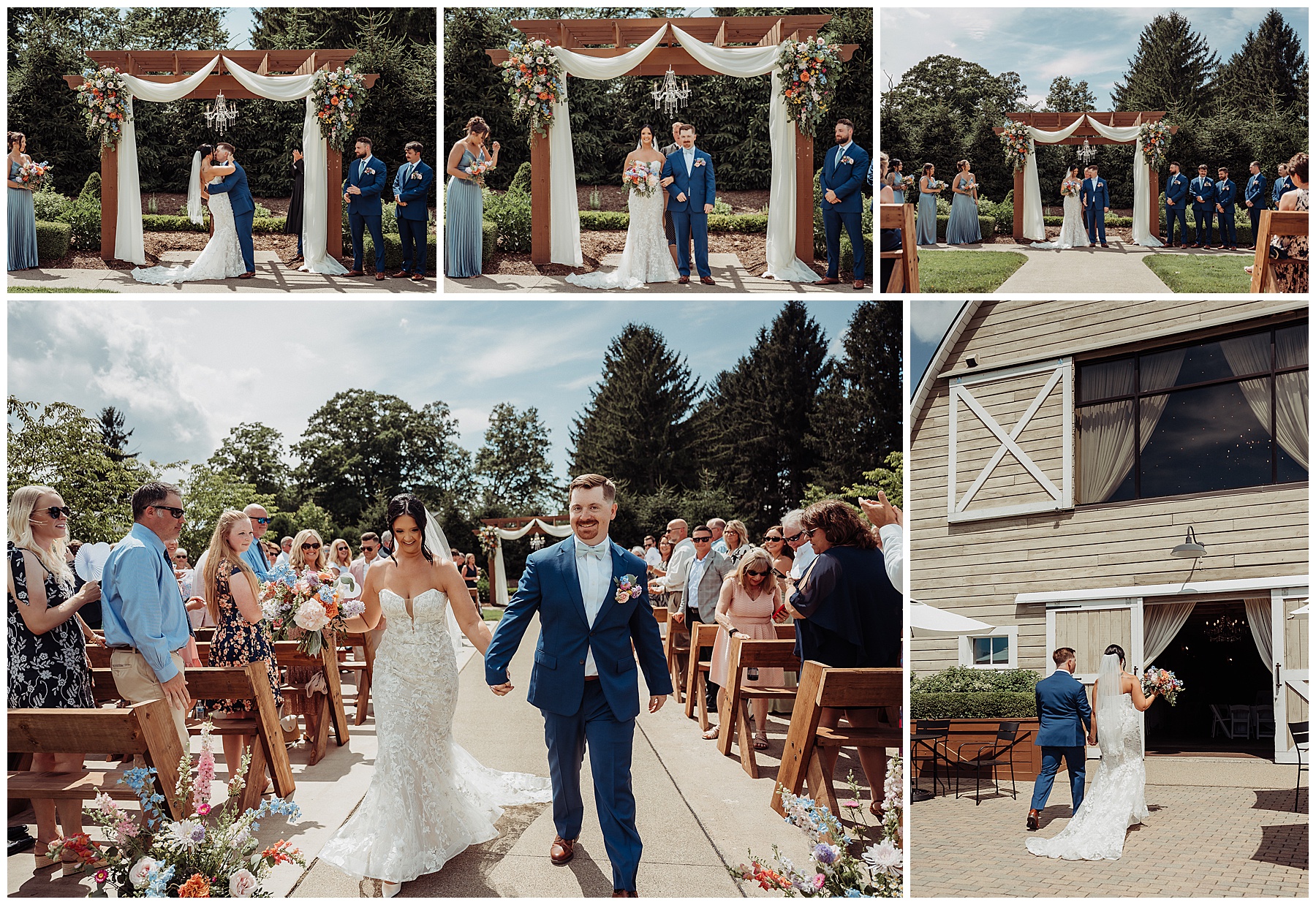 Lovely couple say I do at Irons Mill Farmstead wedding in the outdoor ceremony space