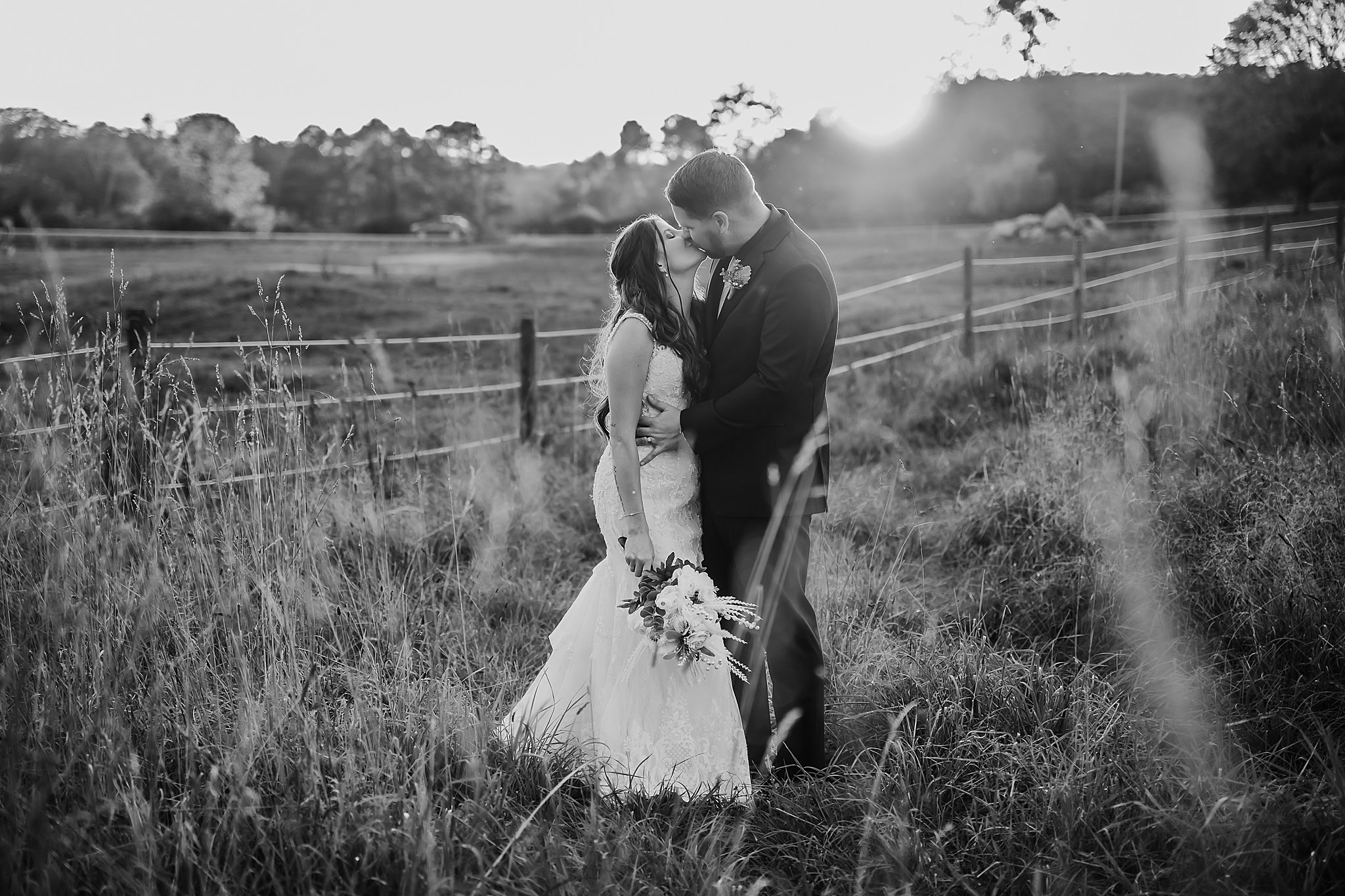 Bride + Groom at CHQ barn