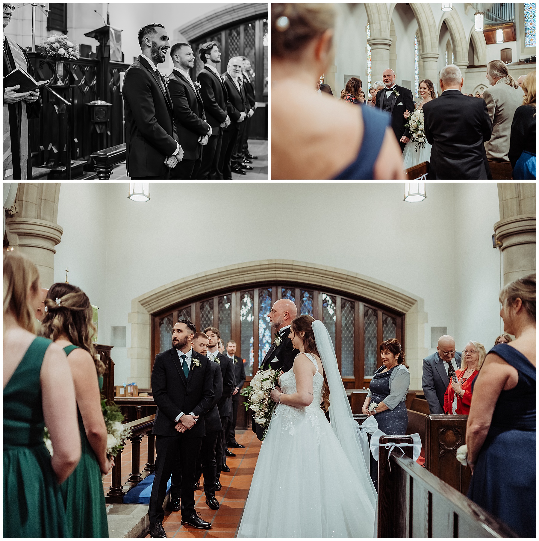 PA Winter Wedding Ceremony in Church