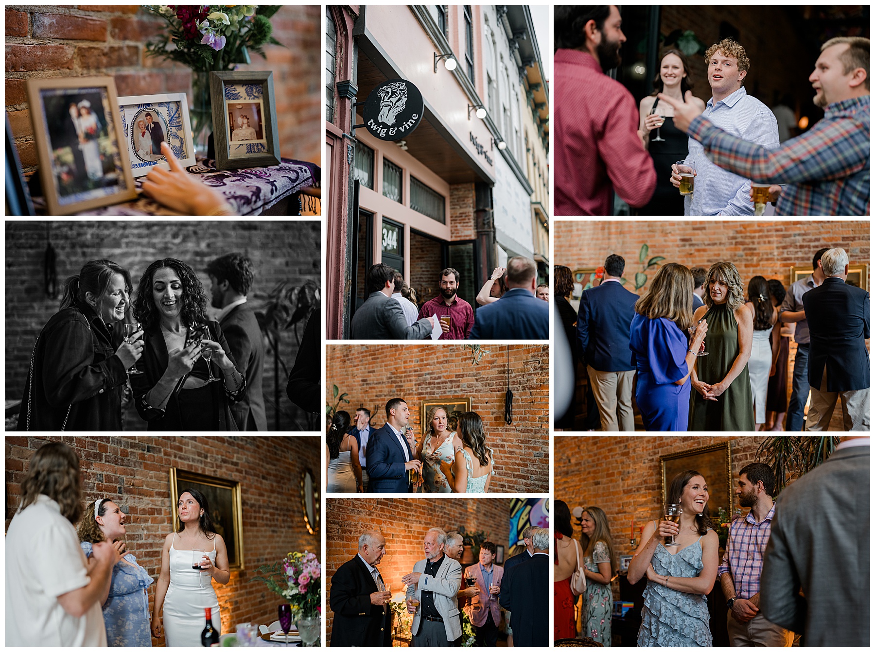 Guests interacting at Twig & Vine during cocktail hour