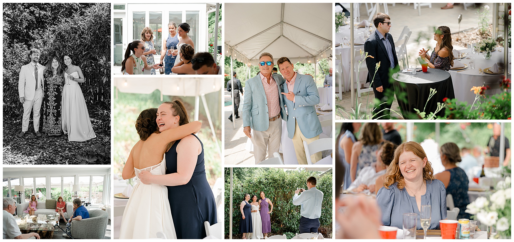 Friends and family interacting at the reception